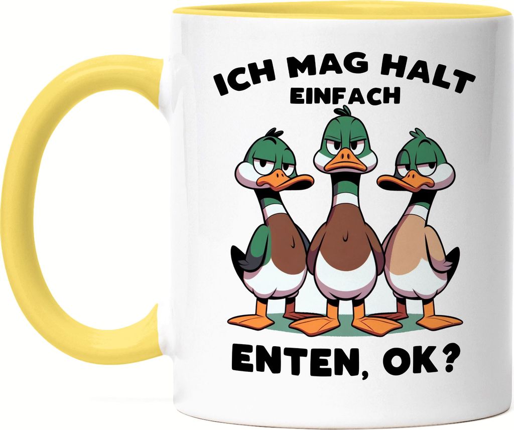 Ich mag halt einfach Enten, ok? Witzige Enten Tasse Gelb - Enten-Besitzer Witz