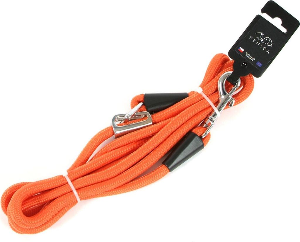 Fenica Jagdleine, verkürzte Leine, Kunststoffkappe 10x270, orange