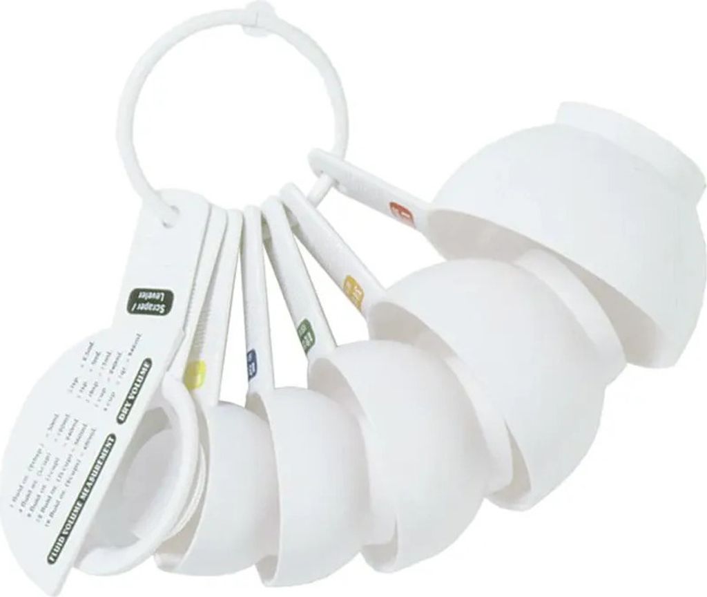 Messlöffel- und Becher-Set, 7-teilig, Kunststoff, weiß - Tala