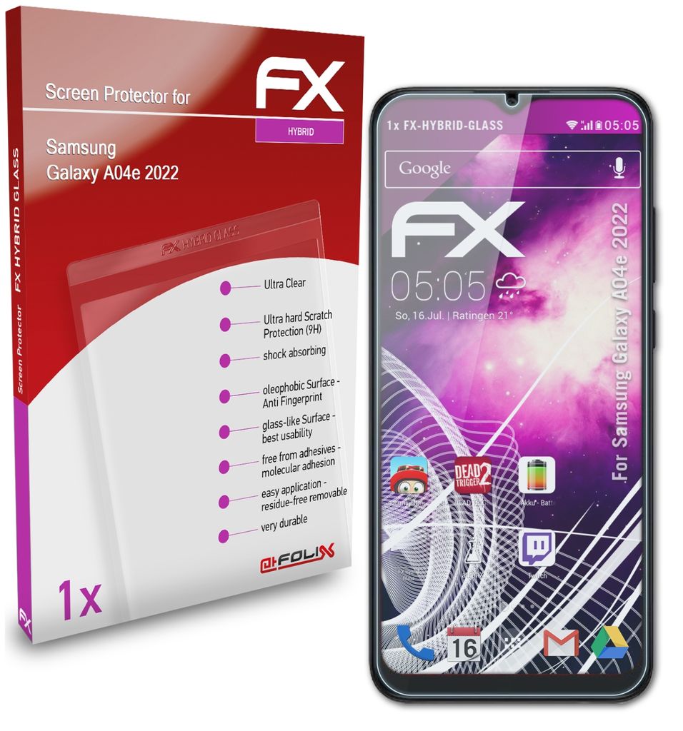 AtFoliX Glasfolie Surfans F28 - 9H Hybrid Glass Schutzfolie Mit Anti-Fingerprint