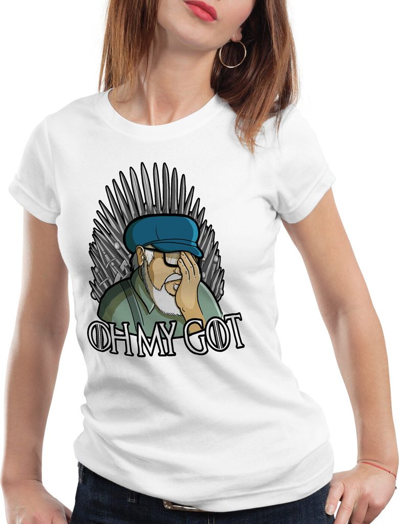 style3 Oh my GOT Damen T-Shirt staffel8 lied von eis und feuer, Farbe:Weiß, Größe:XL