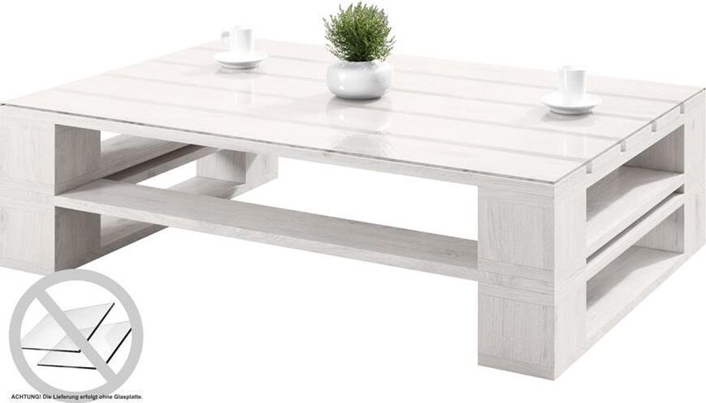 Lermowood Palettenmöbel Mp Couchtisch 100 x 60 x 40 cm Weiß | Europaletten Indoor und Outdoor Lounge Gartenmöbel Holz Gartenmöbel Set Lounge M...