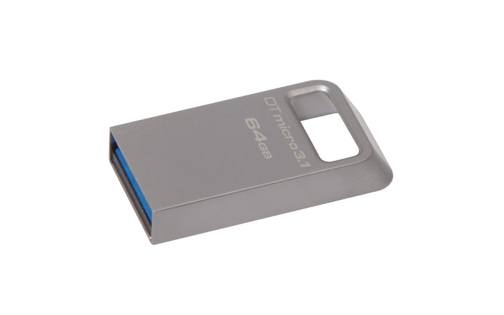 Kingston Technology DataTraveler Micro 3.1 64GB USB-Stick USB Typ-A 3.2 Gen 1 (3.1 Gen 1) Metallisch