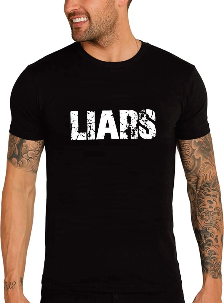Herren Grafik T-Shirt Lügner – Liars – Öko-Verantwortlich Vintage Jahrgang Kurzarm Lustige Druck Geburtstag Geschenk Mann