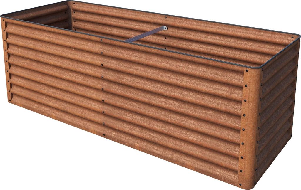 PRIMEYARD LUCA Cortenstahl-Hochbeet 190x70x65 cm - mit Wühlmausgitter