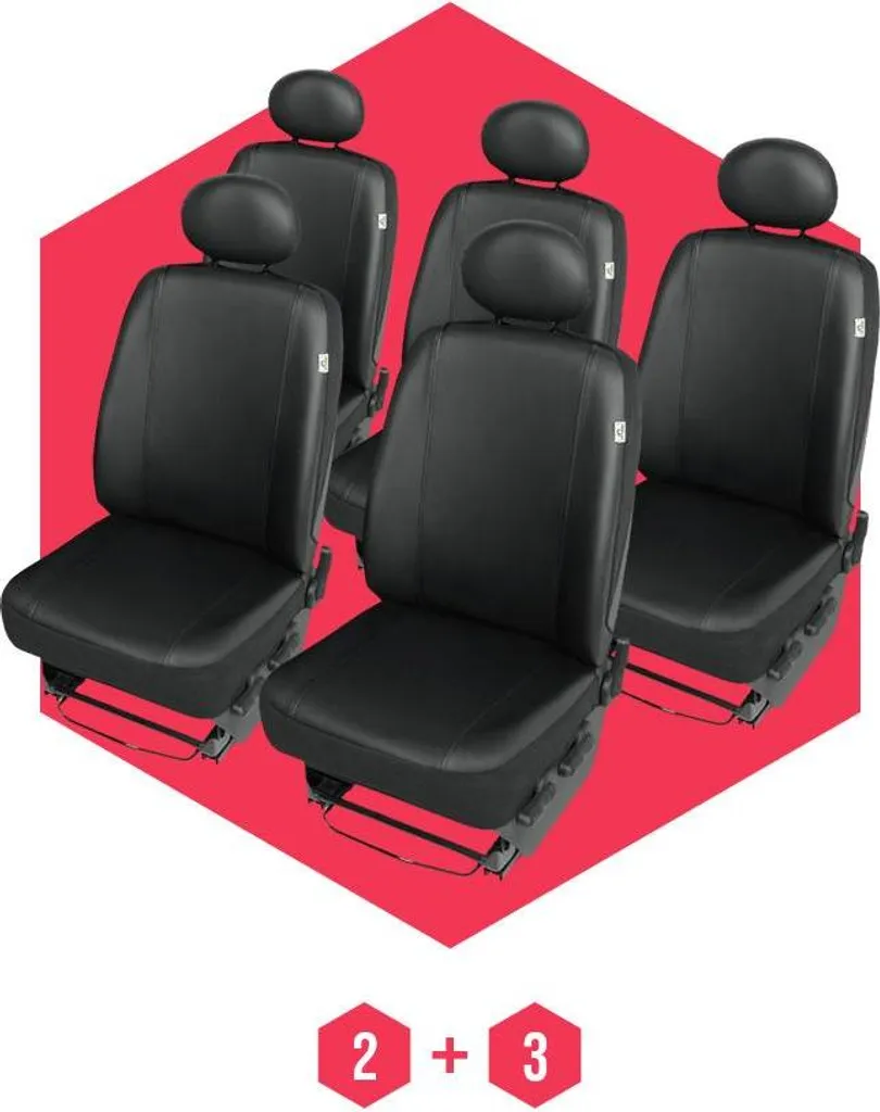 Fodere Sedili Opel Movano II 2010-2022 - Set 5 Posti Universale Nero - 7