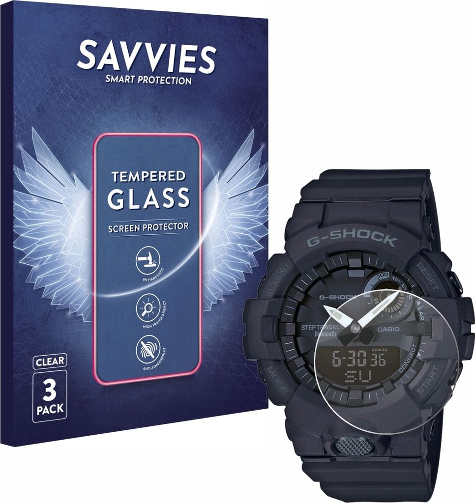 3x Savvies Schutzglas für Casio G-Shock GBA800 Produktbild 