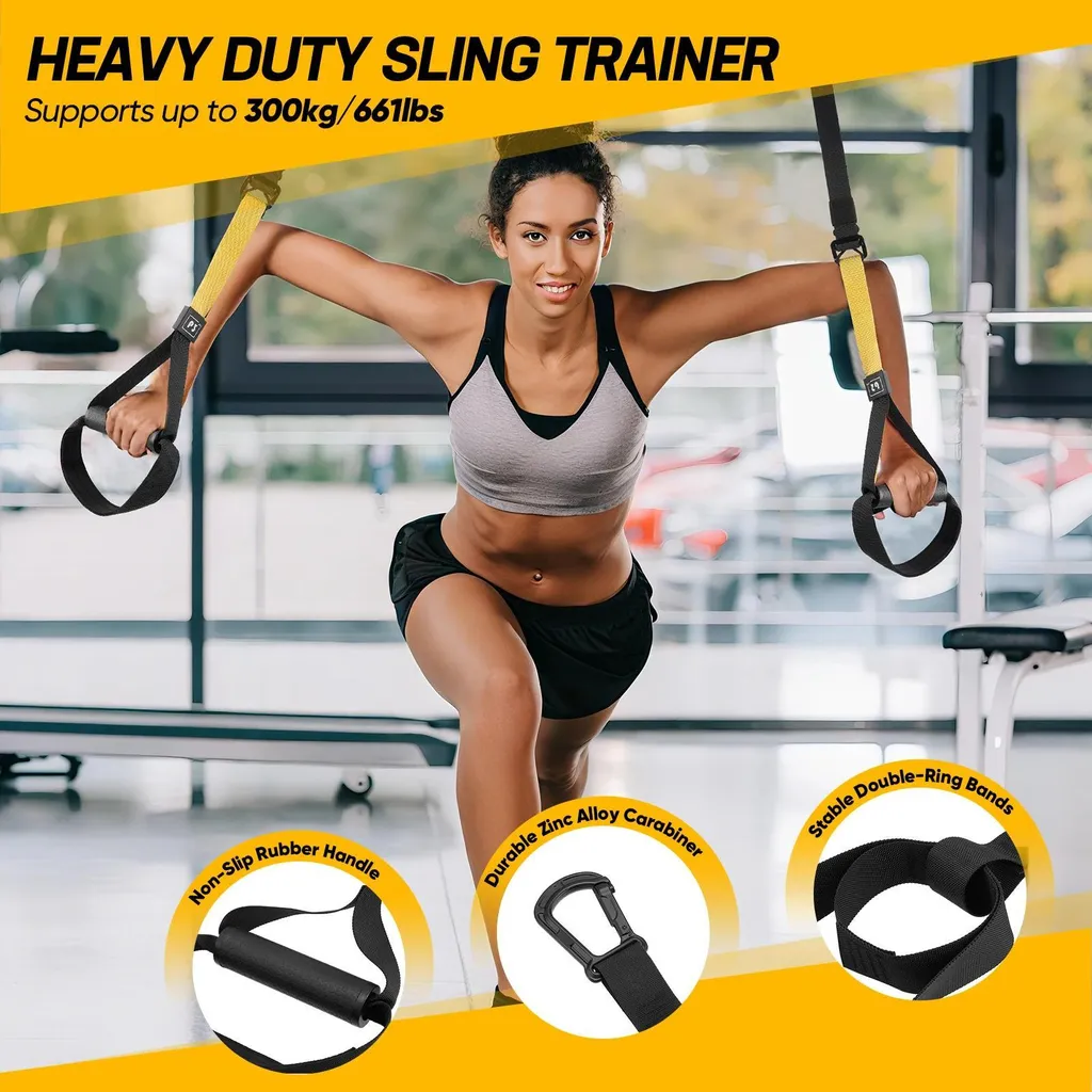 Sling Trainer Sangles de Musculation 320kg pour Abdos et Taille Fine - 6