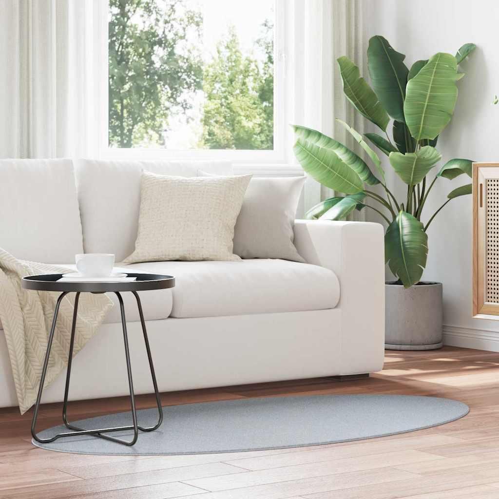Bereichsteppiche Oval HUARTE Grau 80 x 150 cm 100 %Polyester