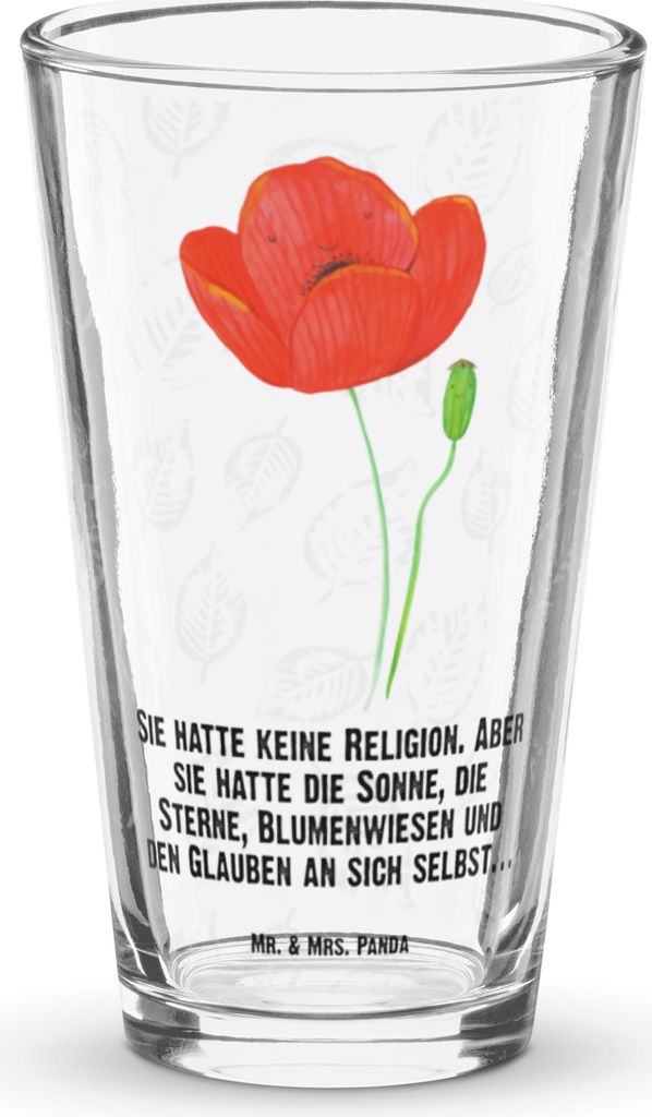 Mr. & Mrs. Panda Cocktailglas Blume Mohnblume - Transparent - Geschenk, Garten, Religion, Glaube, Mohn, Tumbler, Bierglas, Respekt, Trinkglas, Wass...