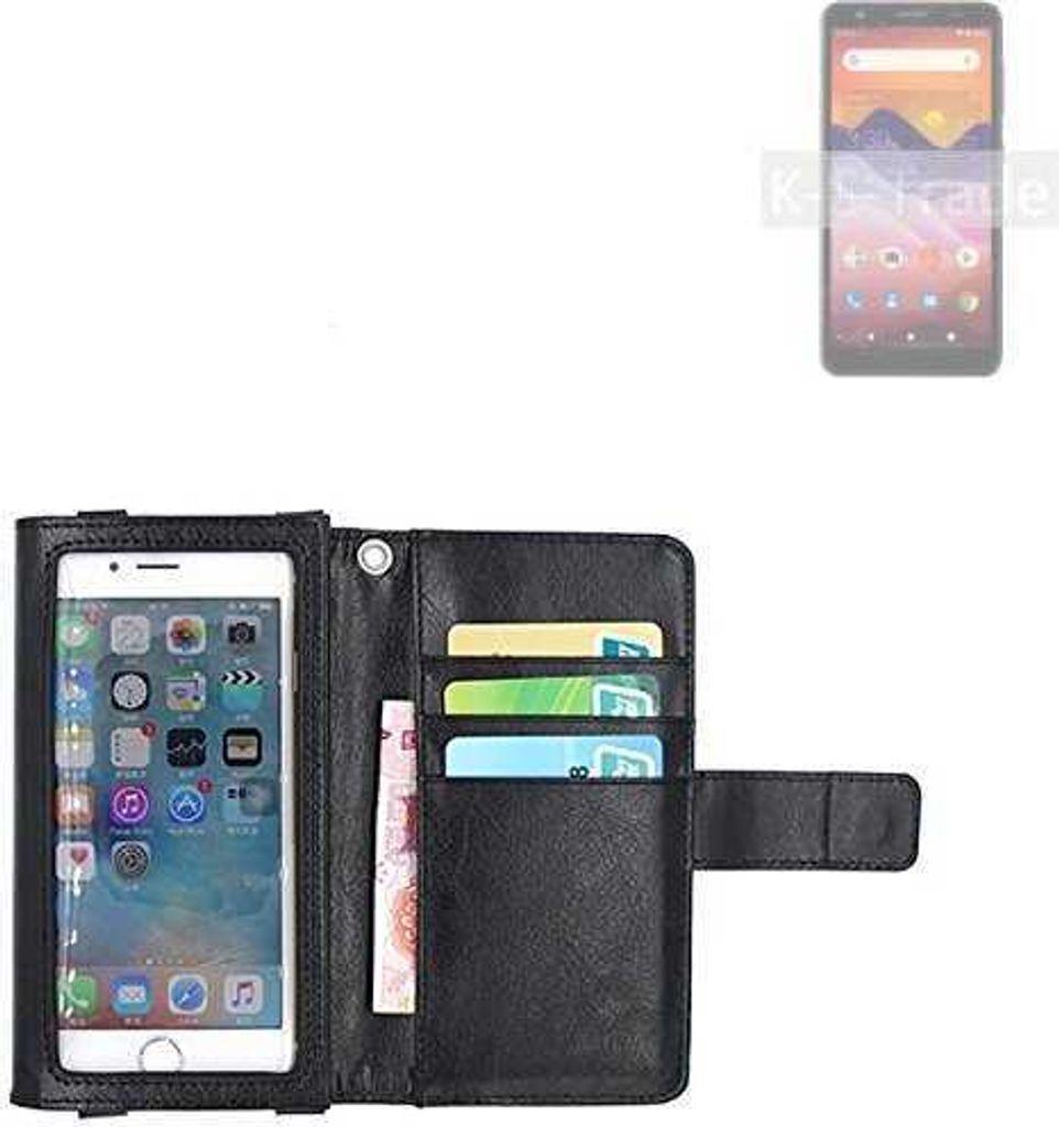 K-S-Trade Handy Hülle Schutz Hülle Kompatibel mit ZTE Avid 579 Case mit Displayschutz / Schutzfolie Flip Cover Wallet case Etui Hülle schwarz