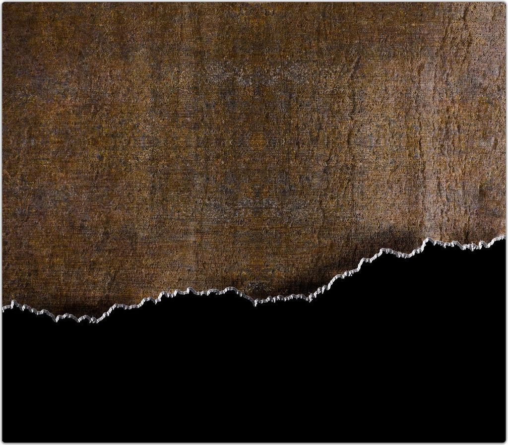 Spritzschutz Herdabdeckplatte Schneidebrett aus Glas Zerrissene Kanten im Metall 1-Teilig (60x52cm)