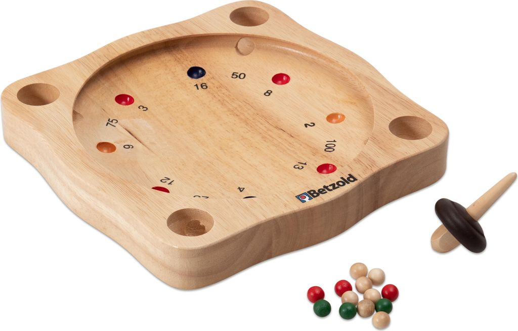 Betzold Tiroler Roulette Geschicklichkeitsspiel, 22 cm Durchmesser, ab 7 Jahren