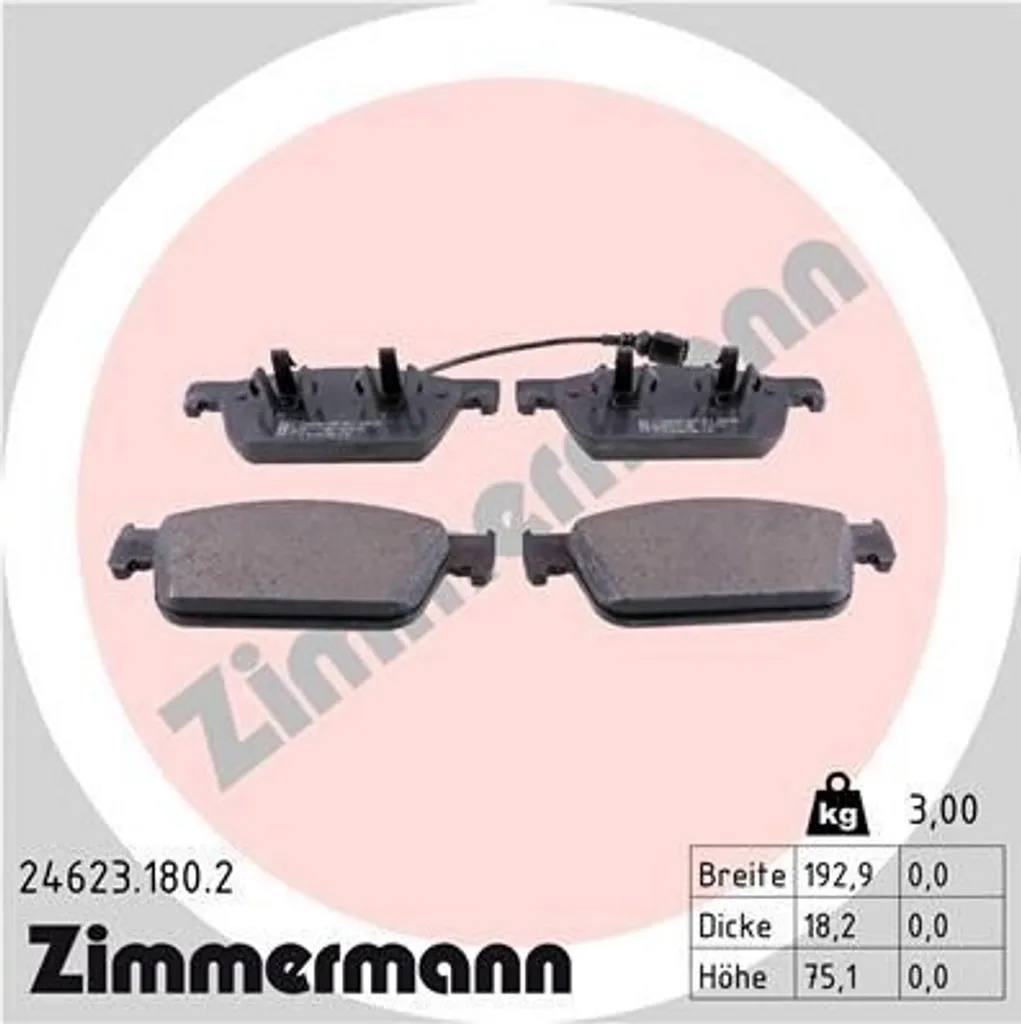 Plaquettes Zimmermann 24623.180.2 : Stop aux Bruits de Freinage T5 et T6