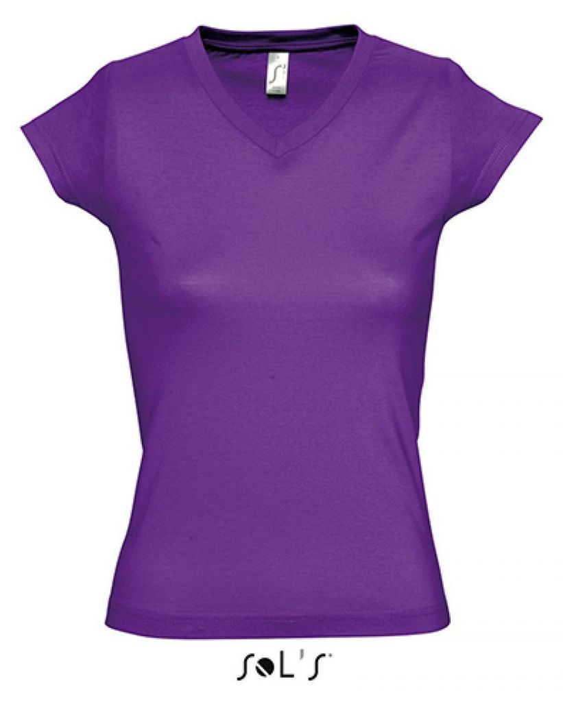 SOLs 11388 | Ladies V-Neck Moon Damen T-Shirt - Farbe: Dark Purple - Größe: 3XL