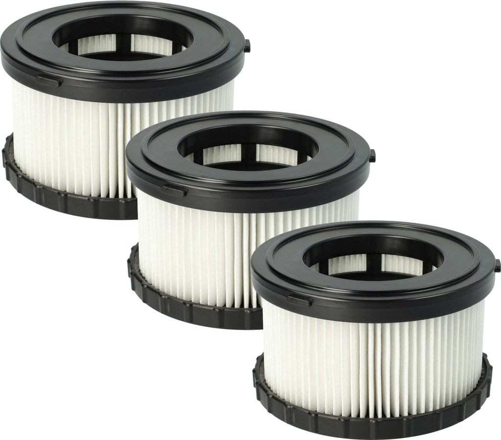 vhbw 3x Staubsaugerfilter Ersatz für Dewalt DC5151H, DC 5151 H für Staubsauger - HEPA-Filter Schwarz Weiß