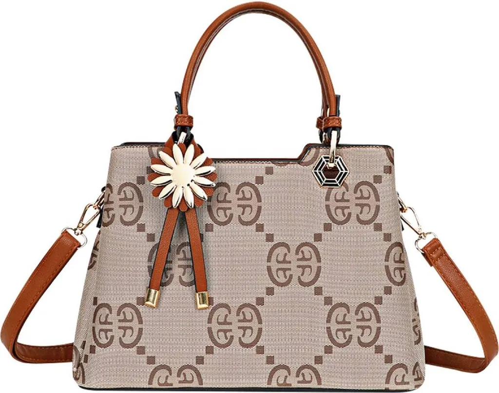 Gallantry, borsa da donna con stampa e tracolla, marrone