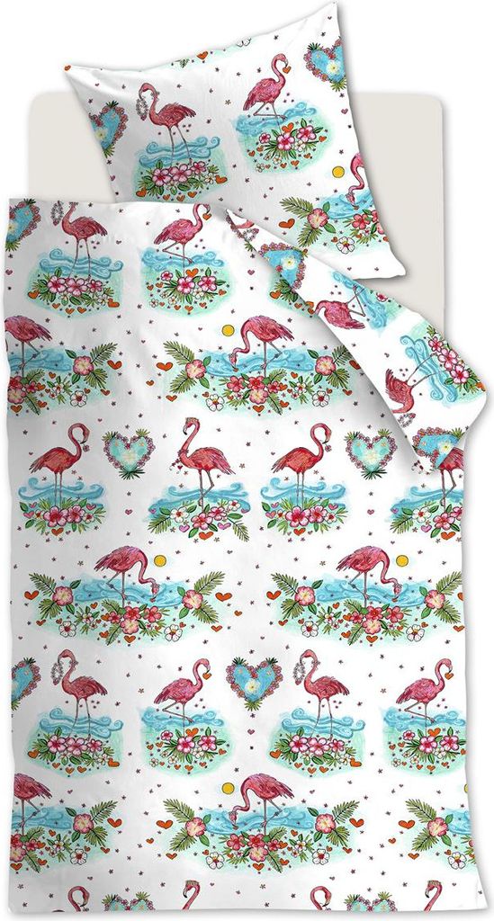 Beddinghouse Renforcé-Bettwäsche-Garnitur Flamingo Flower Farbe Pink Größe 135x200