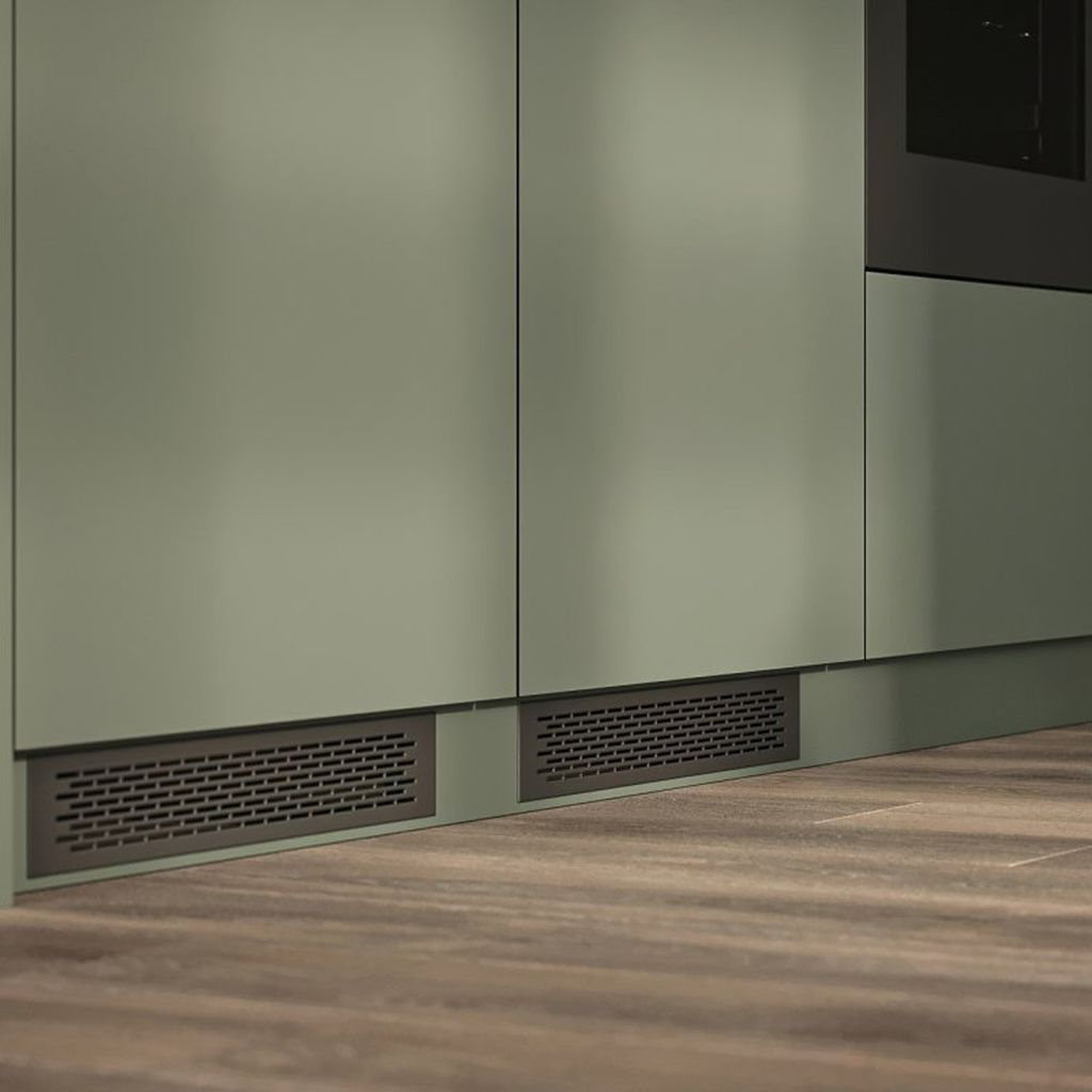 Aluminium Lüftungsgitter 80x480mm ovale Lochung Stegblech vers. Farben Belüftungsgitter Hellanthrazit