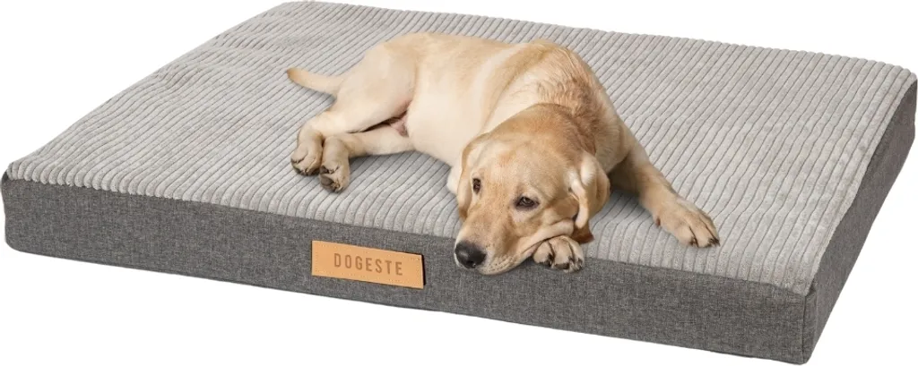 Couchage chien XL orthopédique Dogeste 90x70 cm pour grand chien - Gris