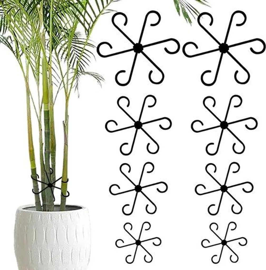 Supports pour plantes vivaces - Lot de 8 tuteurs en métal vert demi-lune