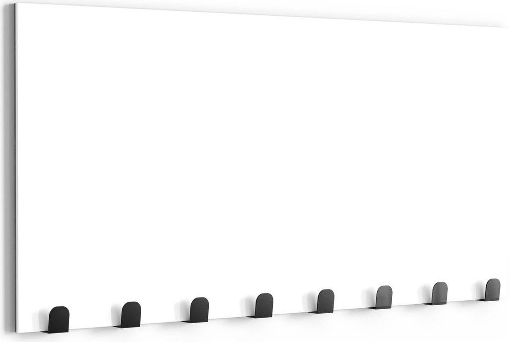 DEQORI Kleiderhaken Glas 60x30 cm 'Weiß' Wand Garderobe beschreibbar Paneel