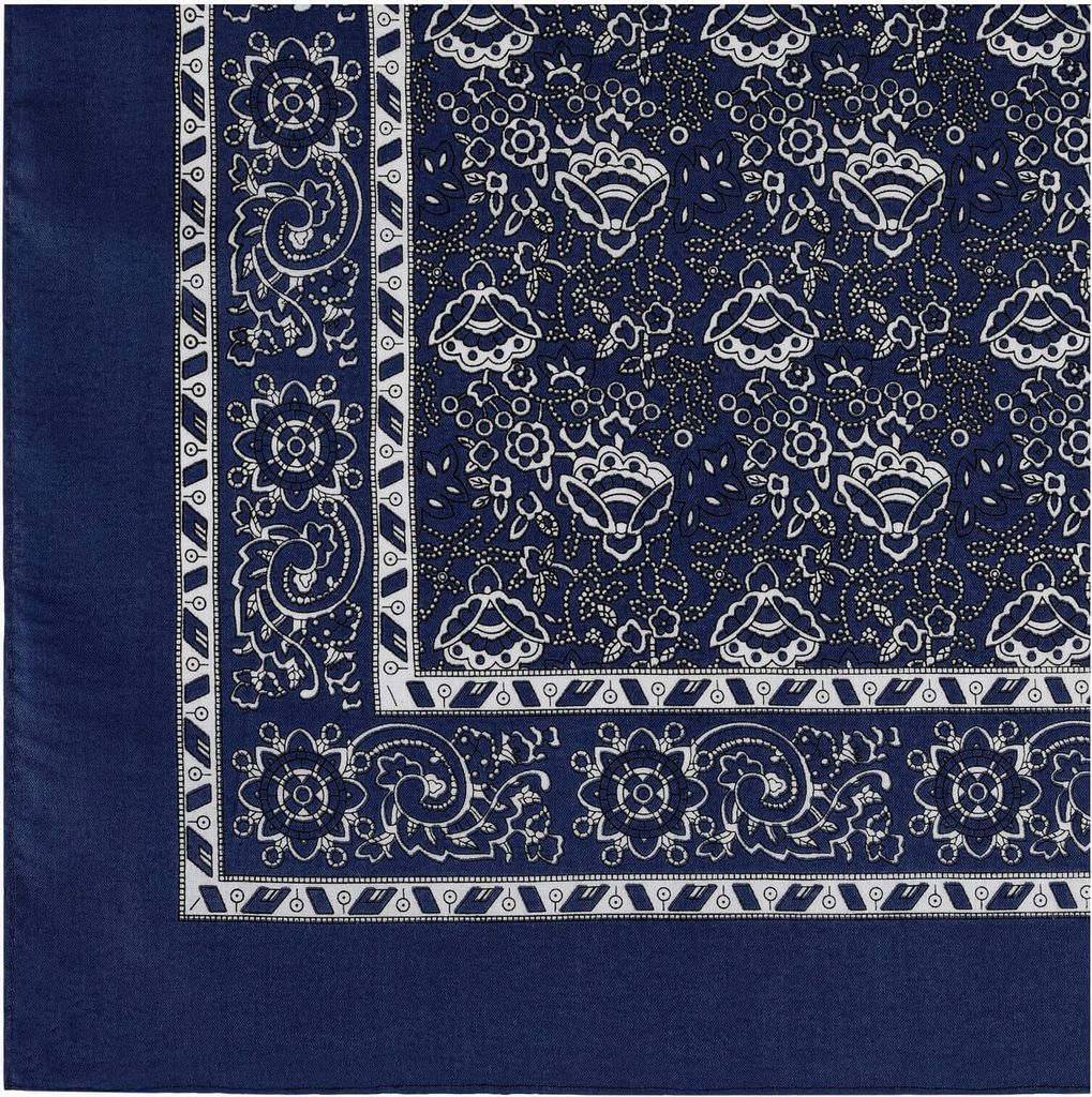 modAS Uni Vierecktuch ca. 70 x 70 cm bedruckt oder uni - Tuch als modisches Accessoires in Blau Paisley