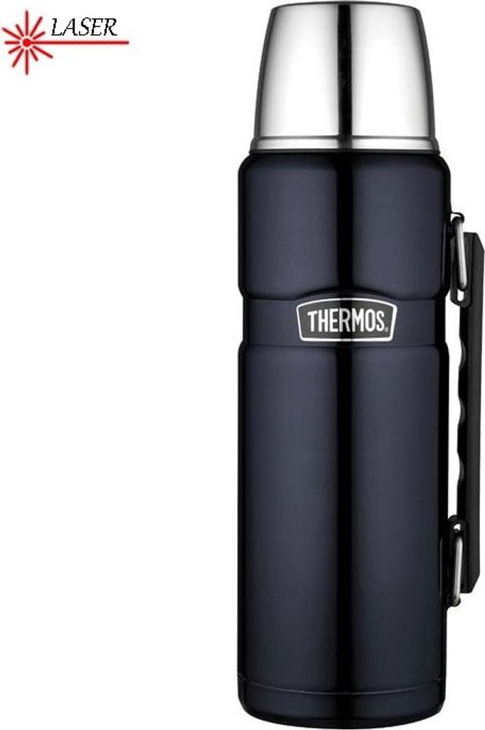 Thermoskanne mit Getränkehalter - dunkelblau