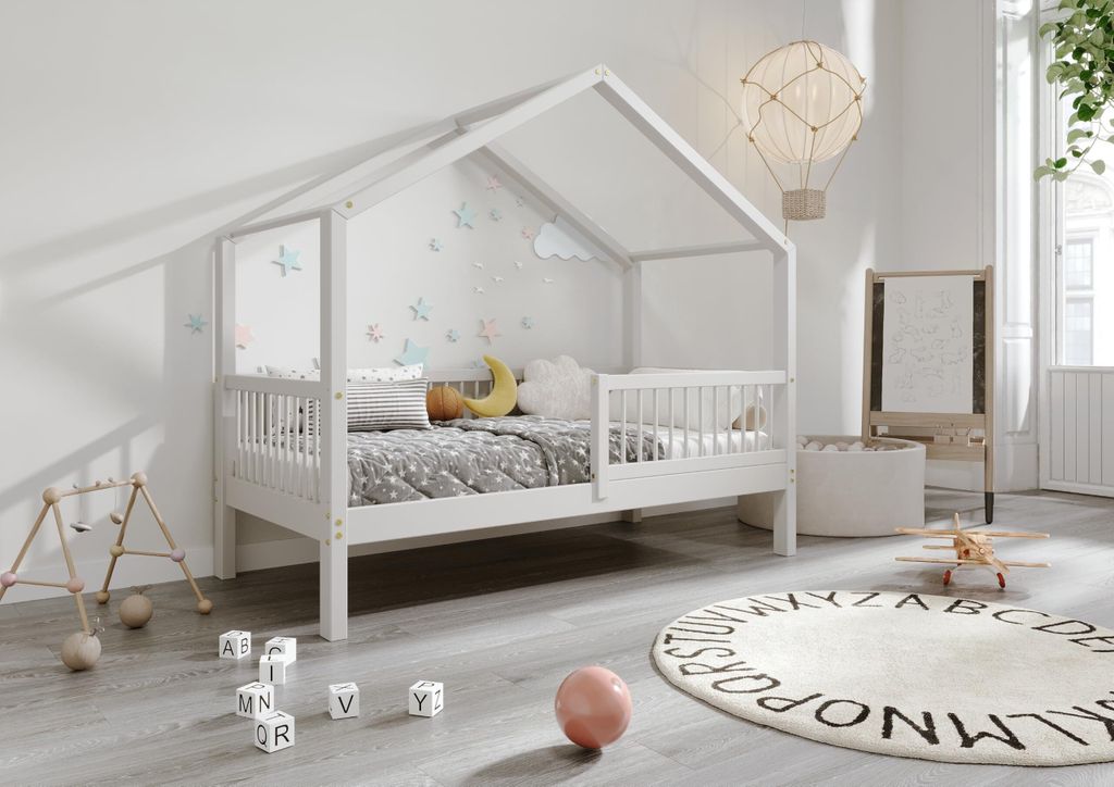 TIMBEE MURLO domček detská posteľ 100x200 cm sivá s Obrázok produktu 