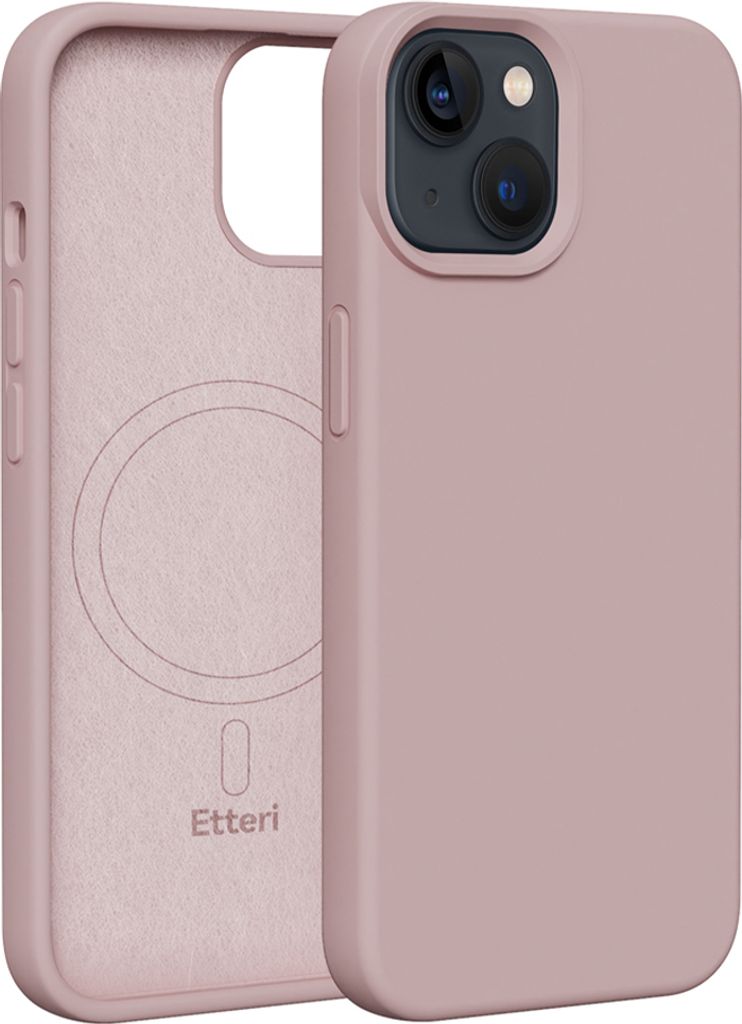 Etteri Silikon Mag Cover für iPhone 13 6,1" Handyhüllen Hellrosa