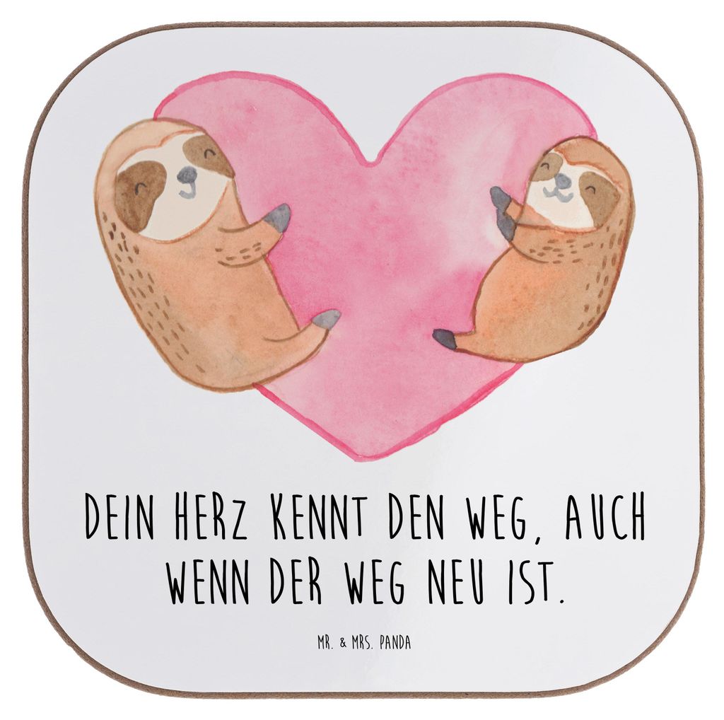 Mr. & Mrs. Panda Untersetzer für Gläser Trennung von den Eltern - Weiß - Geschenk, Vertrauem, gläseruntersetzer, unterleger, schwierige Zeiten,...