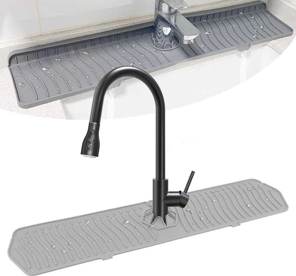 Siliconen Afdruipmat - Spatbescherming - 1 Stück - Grau - 61 x 14,5 cm