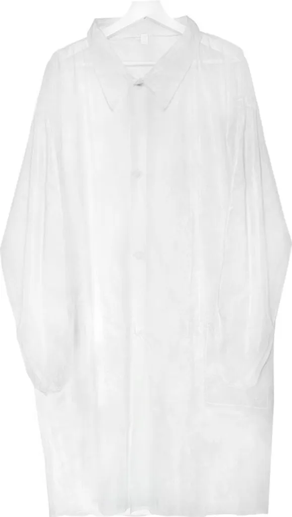 Blouses jetables anti-salissure blanches avec pressions taille M x10