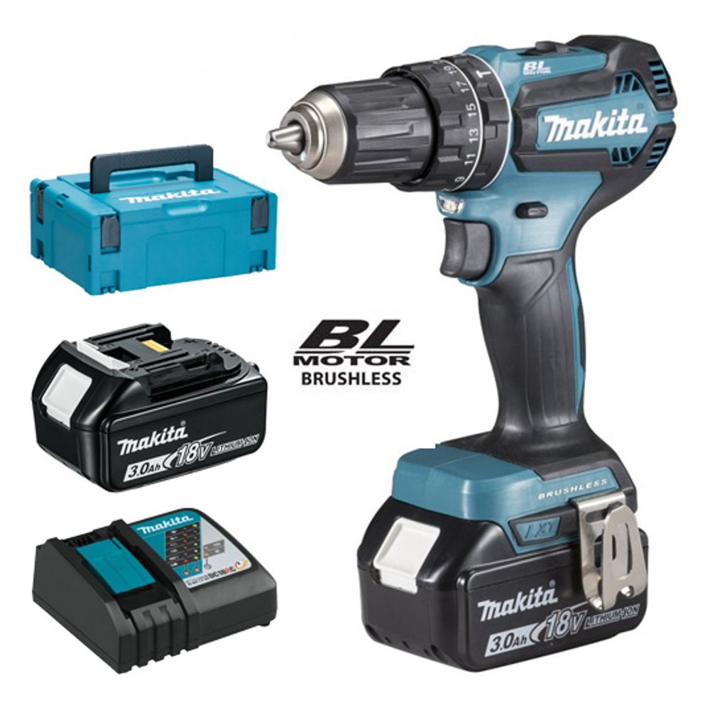 AKKU-BÜRSTENLOSER SCHLAGBOHRER MAKITA DHP485RFJ 18 V, 50.00 Produktbild 