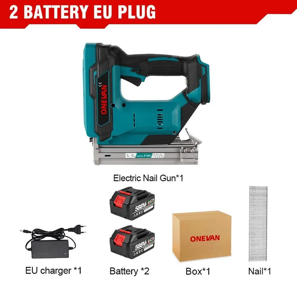 Cloueuse F30G sans fil de finition 30 mm avec moteur Brushless et 2 accus