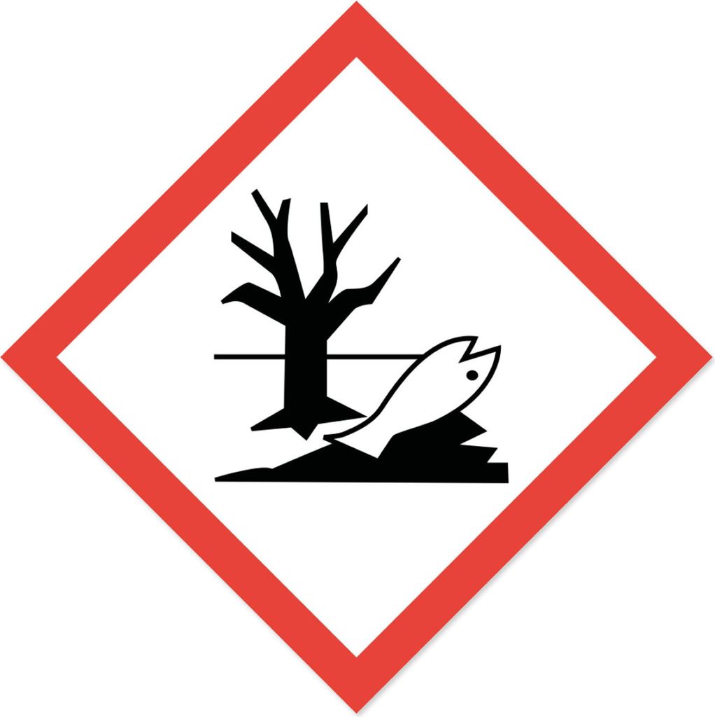 Gefahren-Aufkleber I Wetterfeste Folie mit UV-Schutzlaminat I Gefahrenstoff-Symbol mit GHS09 Umweltgefährlich-Bezeichnung I 10 x 10 cm I GHS-Kennz...