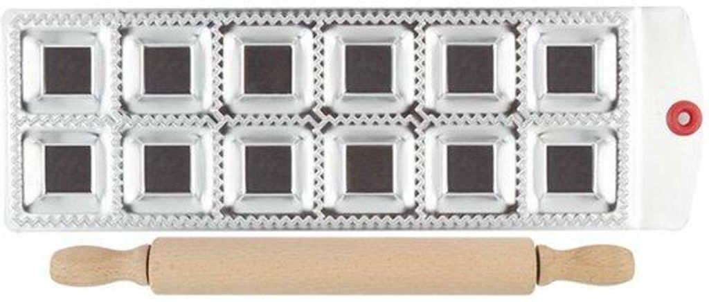 Edelstahl-Ravioli-Formen-Set, Teigroller, 2-stückig, Dumpling-Maker