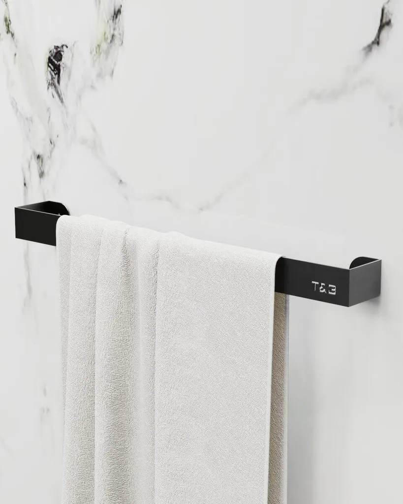 Porte-serviette aluminium noir mat 51,7 cm finition anti-corrosion