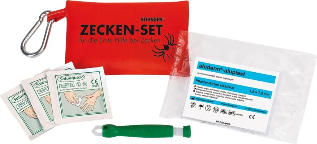 Set d'extraction de tiques SÖHNGEN avec outils de précision et lingettes