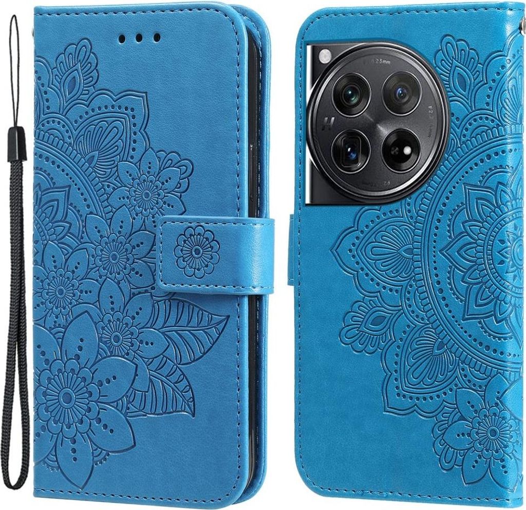 OnePlus 12 Hülle - Coverup Mandala Blumen Klapphülle - Blau