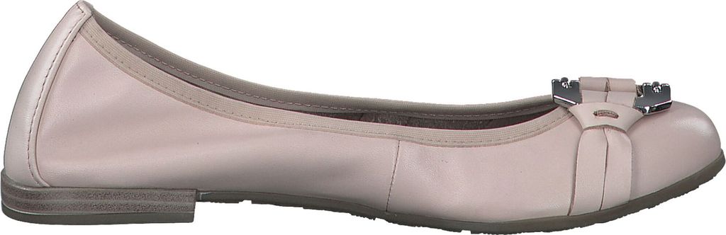 MARCO TOZZI Damen Ballerina Leder rund mit edler Spange 2-22102-42, Größe:39 EU, Farbe:Beige