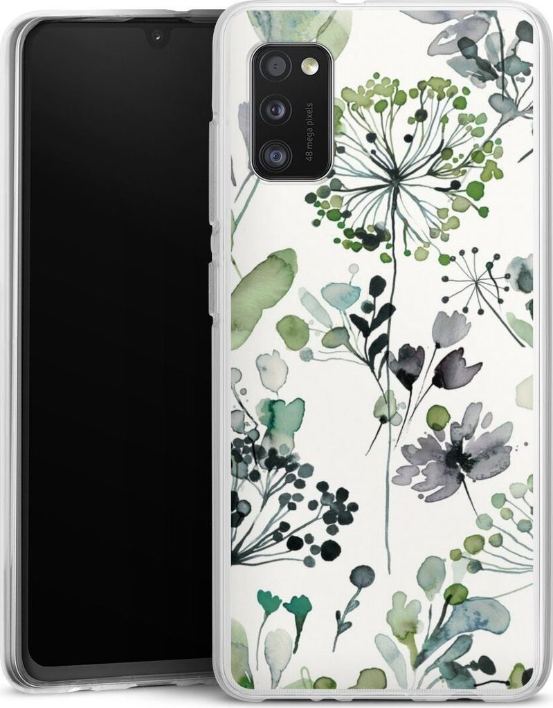 DeinDesign Handyhülle für Samsung Galaxy A41 Silikon Hülle Case Smartphone Schutzhülle Blumen Wasserfarbe Eukalyptus
