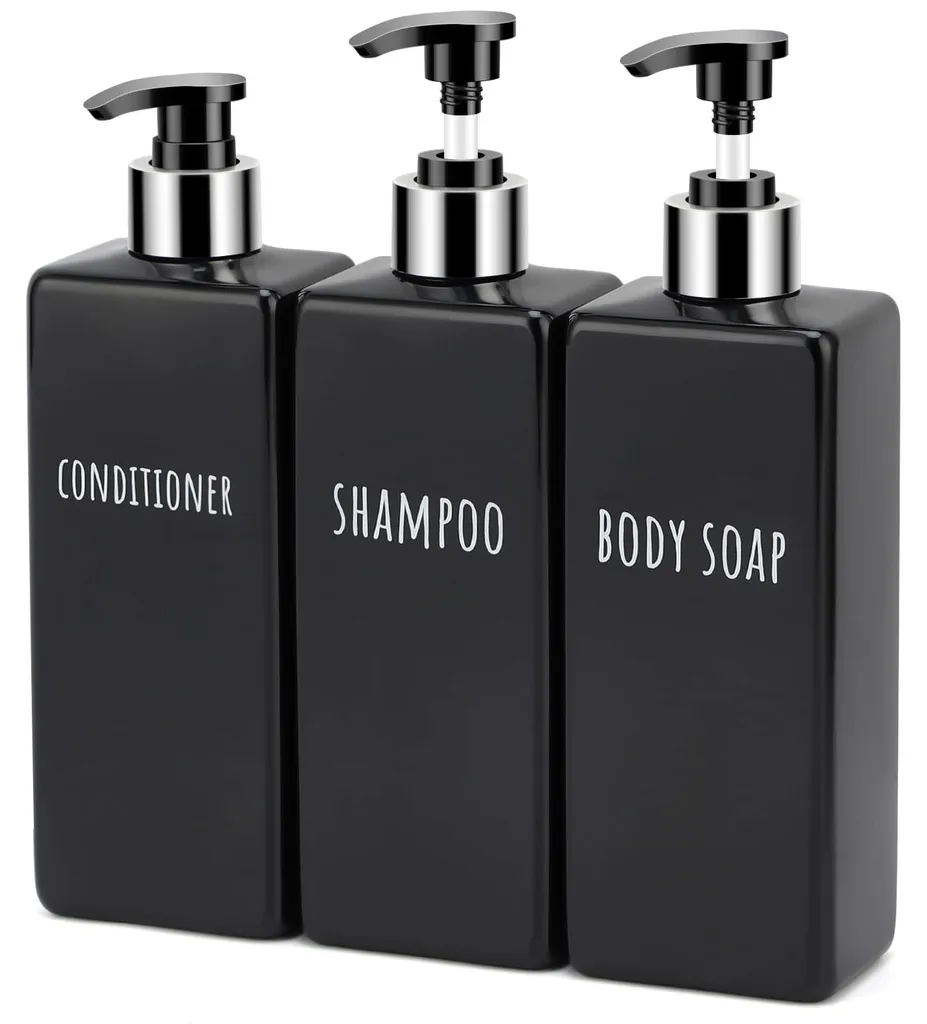 Organisateur de douche noir flacons 500ml pour supprimer le désordre