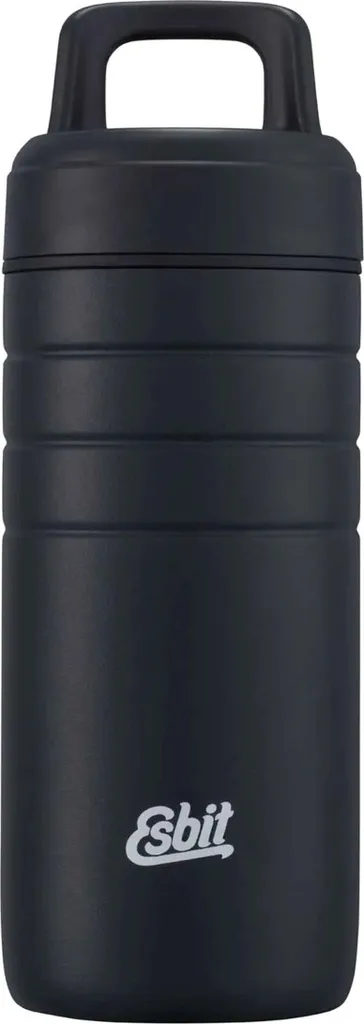 Mug Isotherme 450ml Esbit Majoris Noir pour Randonnée et Travail Inox