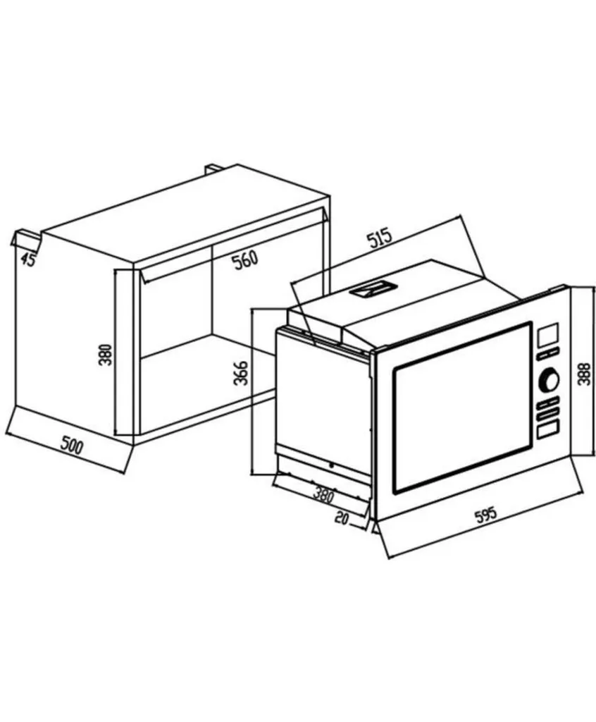 Micro-ondes combiné gril Continental Edison 25L noir 900W CEMO25GEB2 - 5