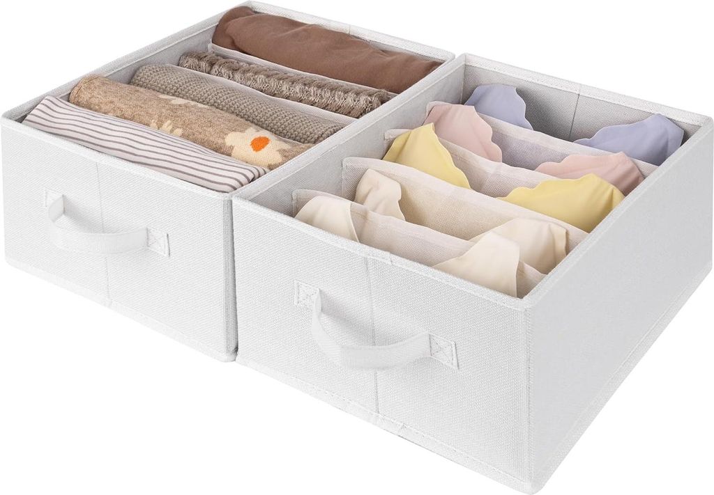Lade-Organizer Set von 2 Kleiderschrankorganisatoren für Kleidung Faltbar für Garderobe Schrankorganisatoren für Hosen Sweatpants Schrankorganis...
