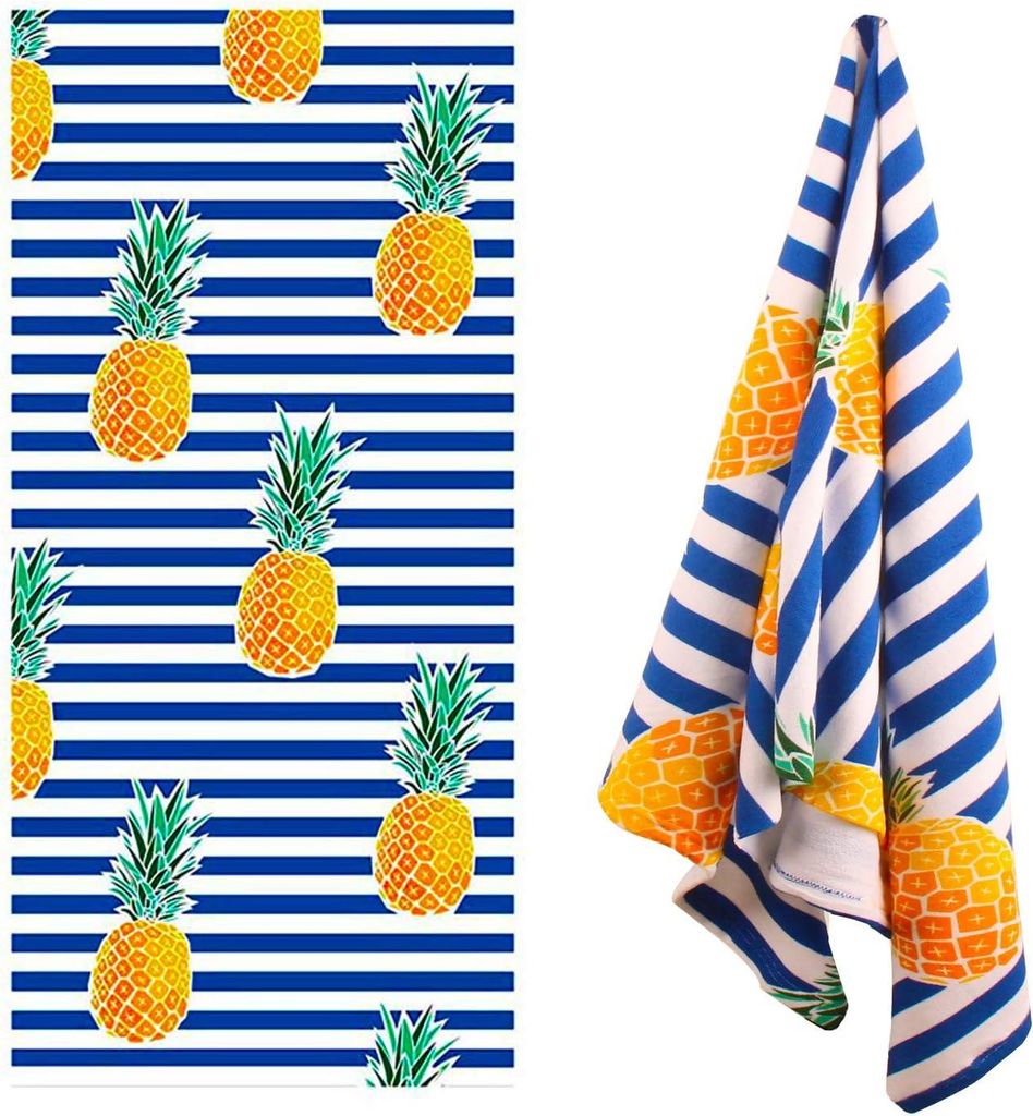 Oversized Beach Towel - Thick Microfiber Large Absorbent Pool and Swim Bath Towel Softness Sand Free Blanket for Kids Girls Women 28 X 59Inch