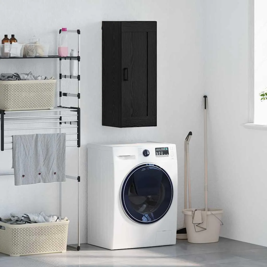 Armadietto Pensile Nero Rovere vidaXL 34,5x34x90 cm - Design Moderno