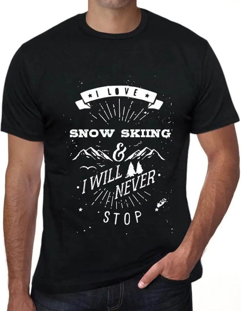 Herren Grafik T-Shirt Ich liebe Skifahren und werde nie damit aufhören – I Love Snow Skiing & I Will Never Stop – Öko-Verantwortlich Vintage ...