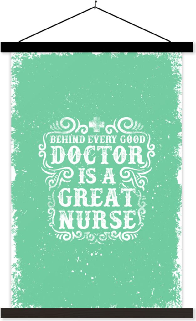 MuchoWow Textilposter Jahrgang - Arzt - Text 60x90 cm mit schwarzem Rahmen - Poster Wohnzimmer
